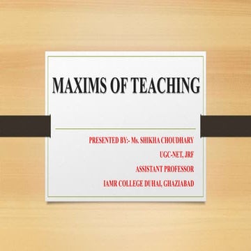 Maxims of Teaching teacher training technology.pptx