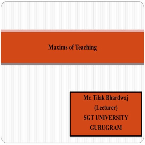 Maxims of teaching 