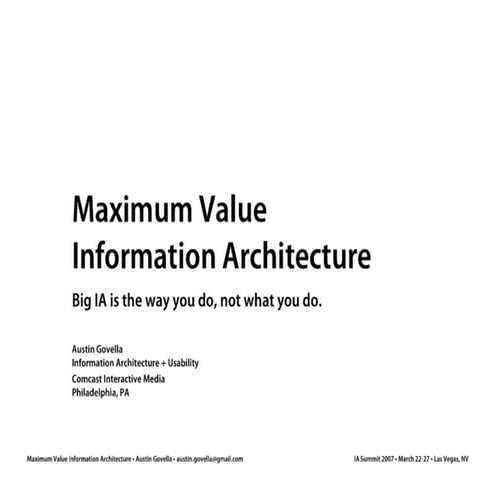 Maximum Value IA: creating a larger impact on the business