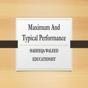 Types of Assessment Maximum and Typical performance | PPTX ...