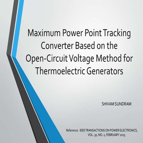 Maximum power point tracking converter