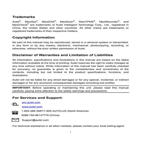 New AUTEL MaxiSYS Pro MS908P User Manual