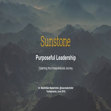 Max Niederhofer, General Partner, Sunstone Capital - Purposeful leadership & ...