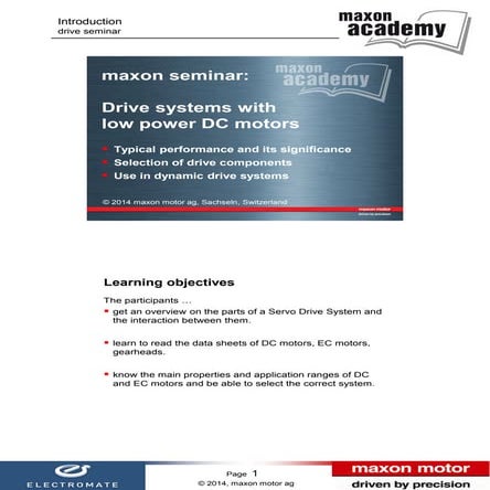 Maxon presentation   sizing drive systems with low power dc motors 02-2014