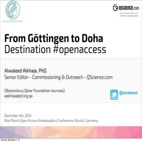 From Göttingen to Doha, Destination #openaccess 