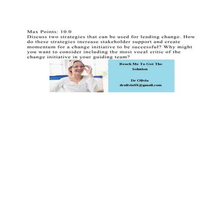 Max Points 10.0Discuss two strategies that can be used for lead.docx