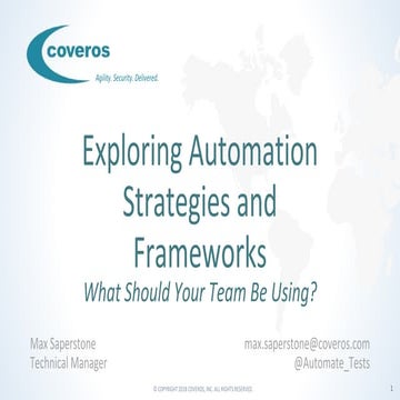 Max Saperstone - Test Automation Strategies and Frameworks