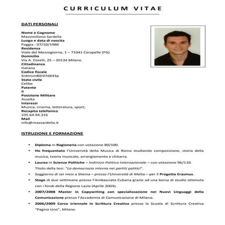 Curriculum Vitae Italian | PDF