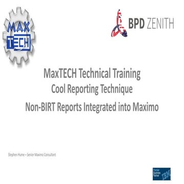 MaxTECH Technical Training Presentation from MaximoWorld 2018