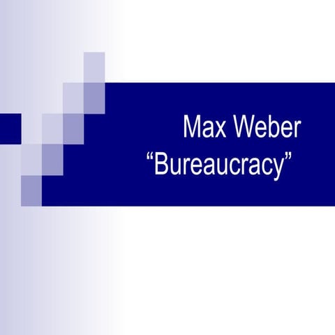 Max weber bureaucracy
