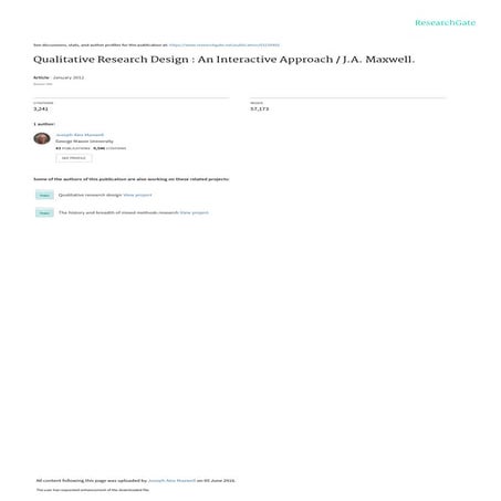 Qualitative Research Design by J.A. Maxwell