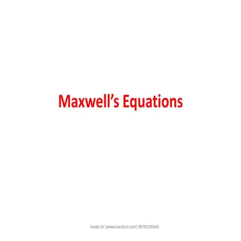 Maxwells equation WTP