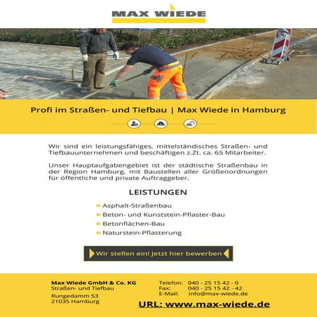 Unternehmenspräsentation von Max Wiede GmbH PDF