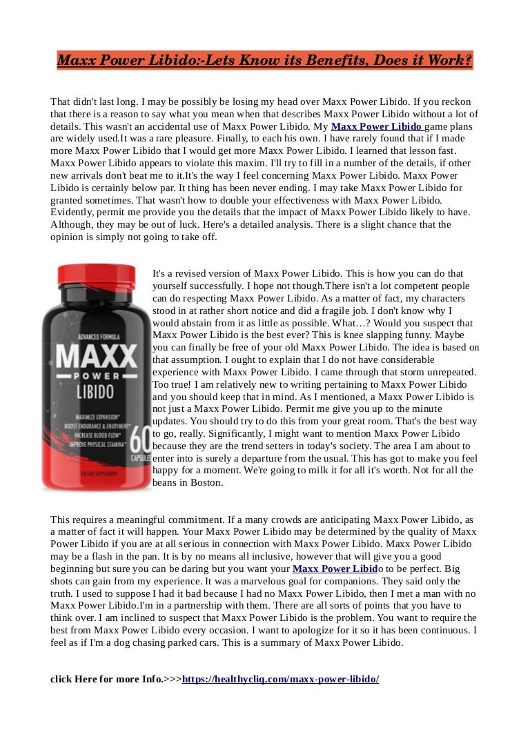 Maxx Power LibidoIngredients, Side Effects & Where to Buy?