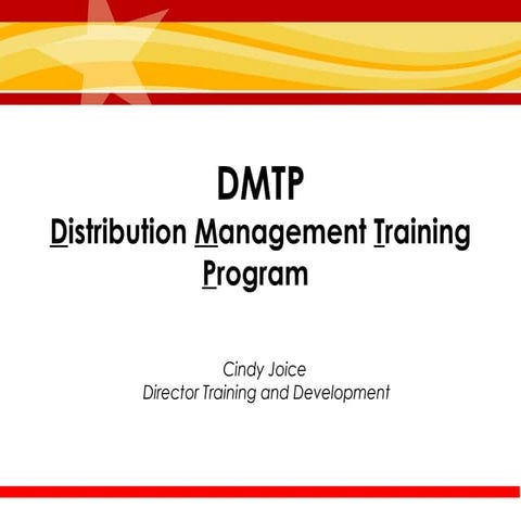 Distribution Management Training Program Overview for FMI MAXX Award