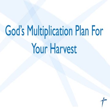God's Mulitiplication Plan For Your Harvest