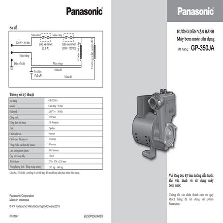 May bom nuoc day cao Panasonic 350W