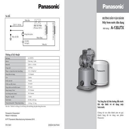 May bom tang ap panasonic a-130jtx