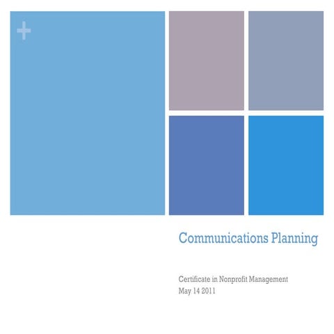 Nonprofit communications planning