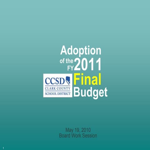May 19 Board Worksession Final Budget