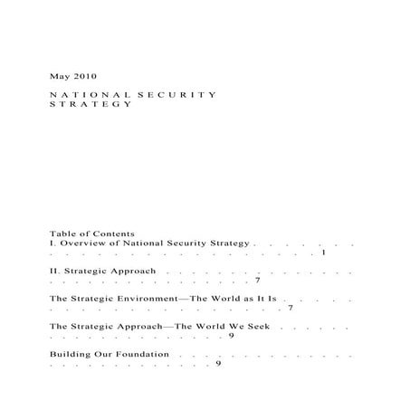 May 2010N A T I O N A L  S E C U R I T Y S T R A T E G Y.docx