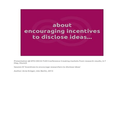 Incentives to Encourage Sharing Ideas