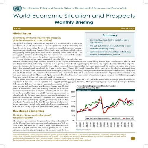 May 2013 World Economic Situation and Prospects