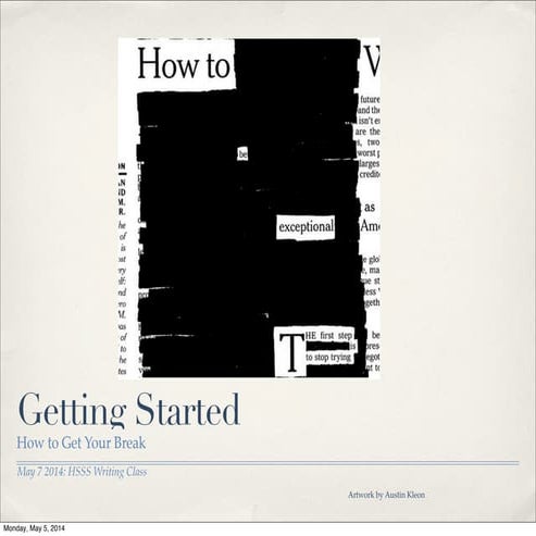 May 2014 all advice is autobiographical