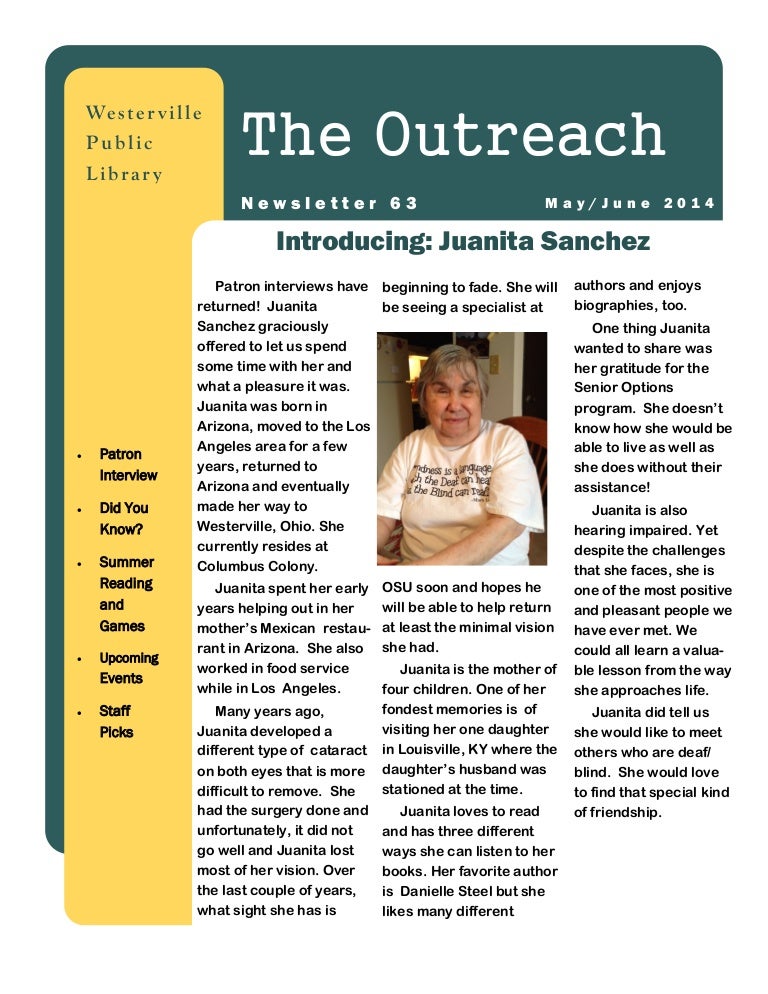 May 2014 Outreach Newsletter