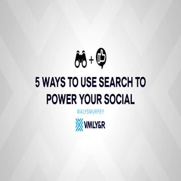Five Ways You Can Use Search To Power Social Strategies