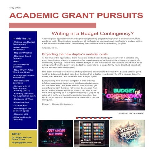 Academic Grant Pursuits Newsletter - May 2025
