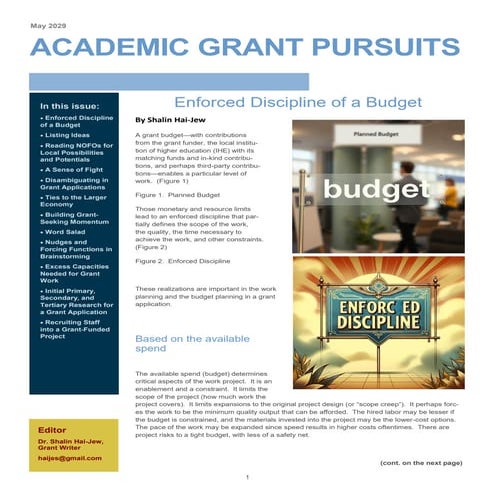 Academic Grant Pursuits newsletter - May 2029