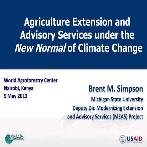 Agriculture Extension and Advisory Services under the  New Normal of Climate ...