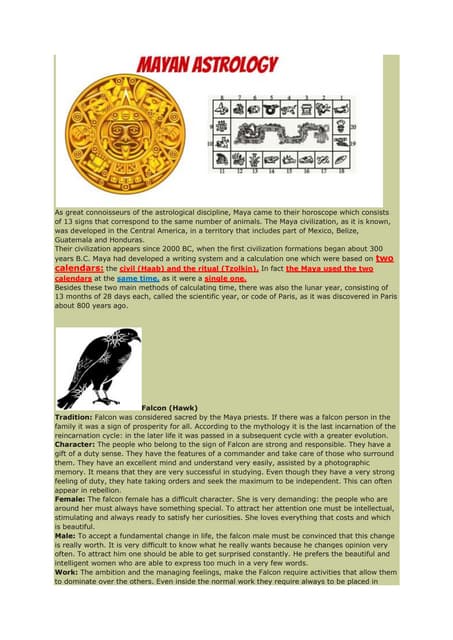 Mayan astrology ~~ ( its related very specific symbols ...