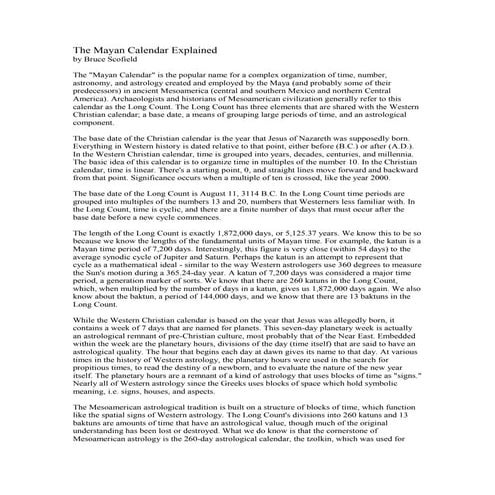 Mayan calendar explained