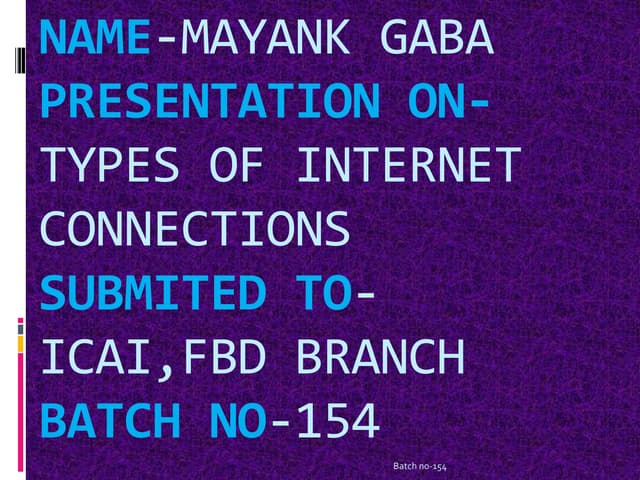 Types of internet connections