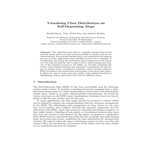 Mayer.r aziz.t.a rauber.a:visualising class distribution on som_ie colour and...