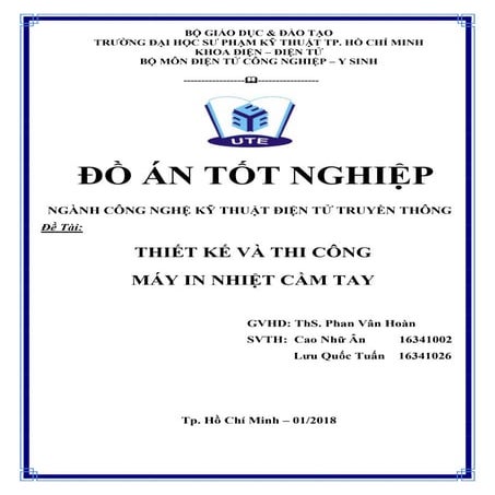 Đề tài: Thiết kế và thi công máy in nhiệt cầm tay, HAY, 9đ