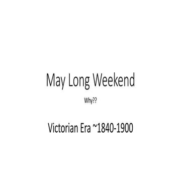 May long weekend