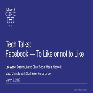 Mayo Clinic Emeriti Staff Tech Talk