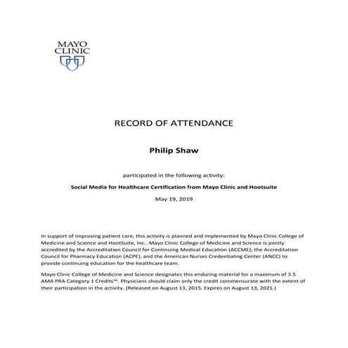Mayo Clinic Hootsuite Certification