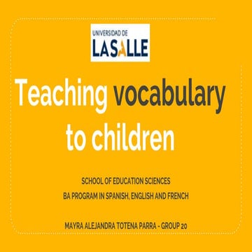 Teaching Vocabulary - Mayra Totena
