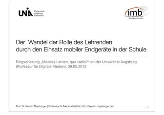 Mobiles Lernen - Wandel der Lehrendenrolle