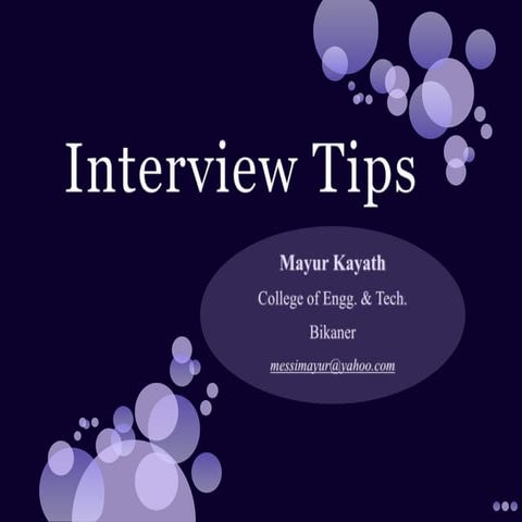 Interview Tips | PPTX