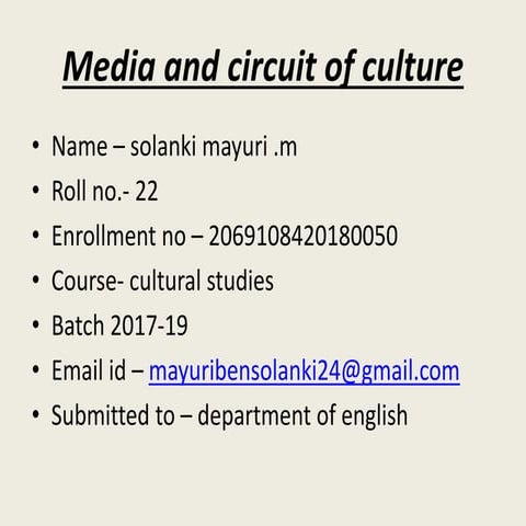 media and circuit of cuture