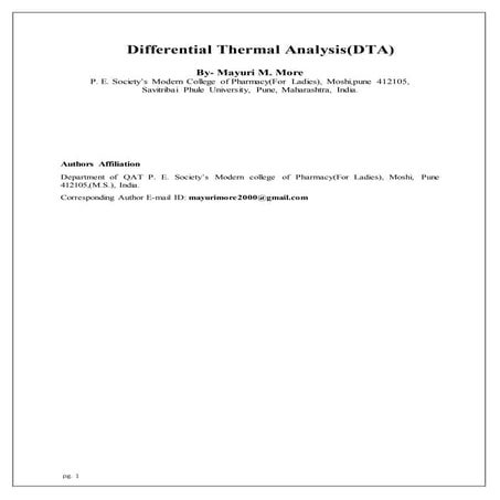 Differential Thermal Analysis(pdf)
