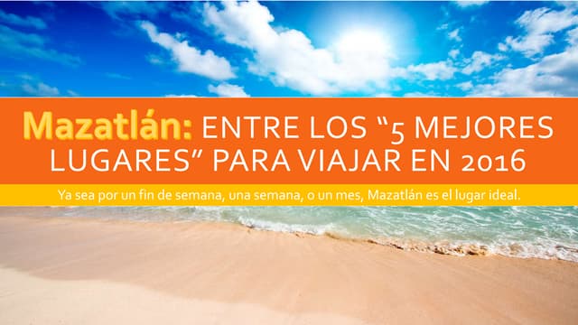Mazatlán: Entre los “5 Mejores Lugares” para Viajar en 2016
