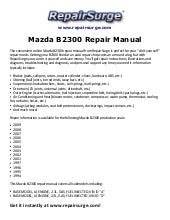 Mazda B4000 Repair Manual - Ultimate Mazda