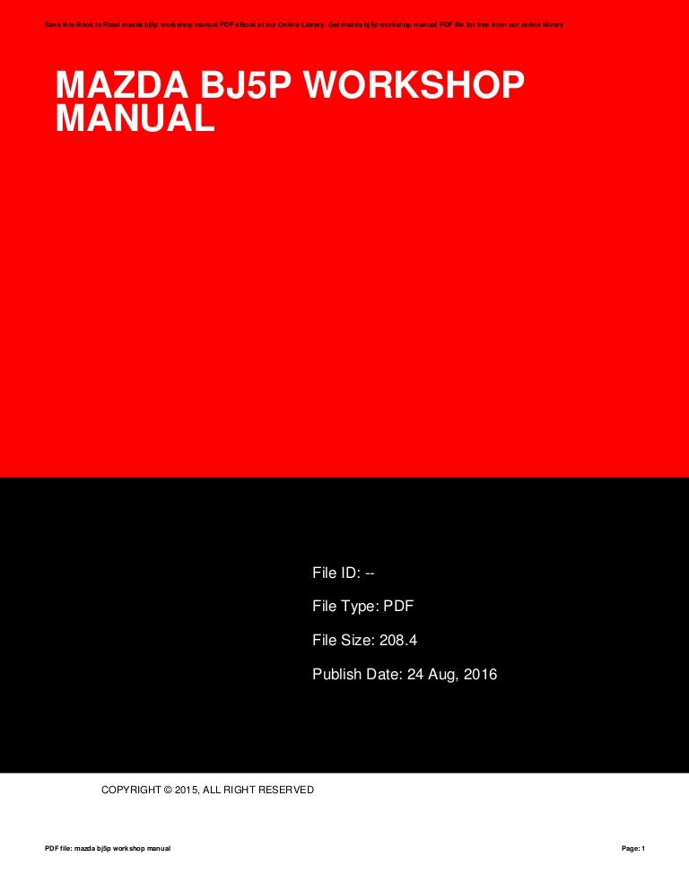 Mazda 5 workshop manual