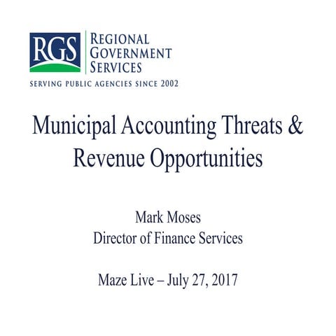 Municipal Accounting Threats & Revenue Opportunities